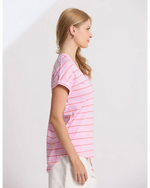 Soho Cuff Tee candy red stripe