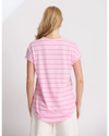 Soho Cuff Tee candy red stripe