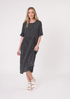 Madonna dress black white stripe
