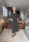 Madonna dress black white stripe