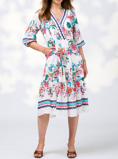 Pandora dress white multi