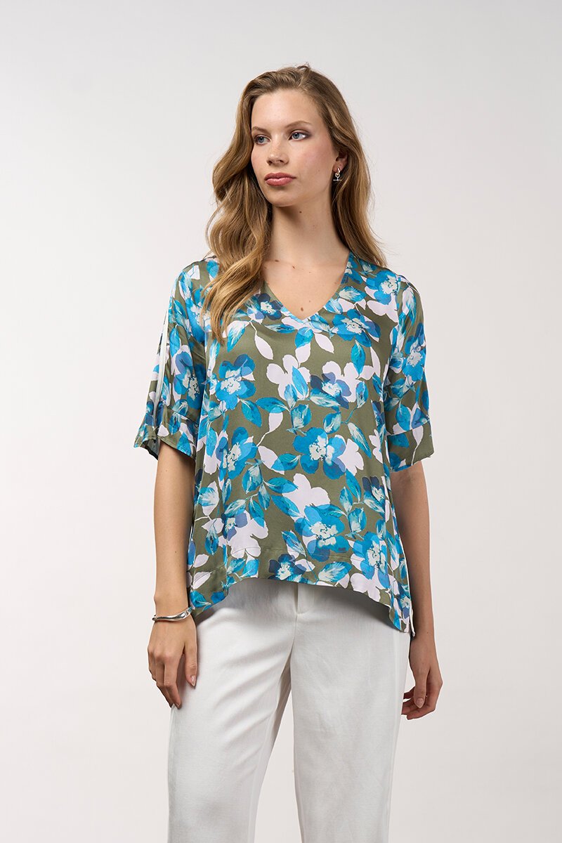 haiku top green multi