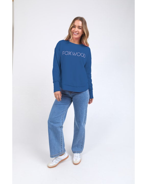 Simplified crew blue metalic pink