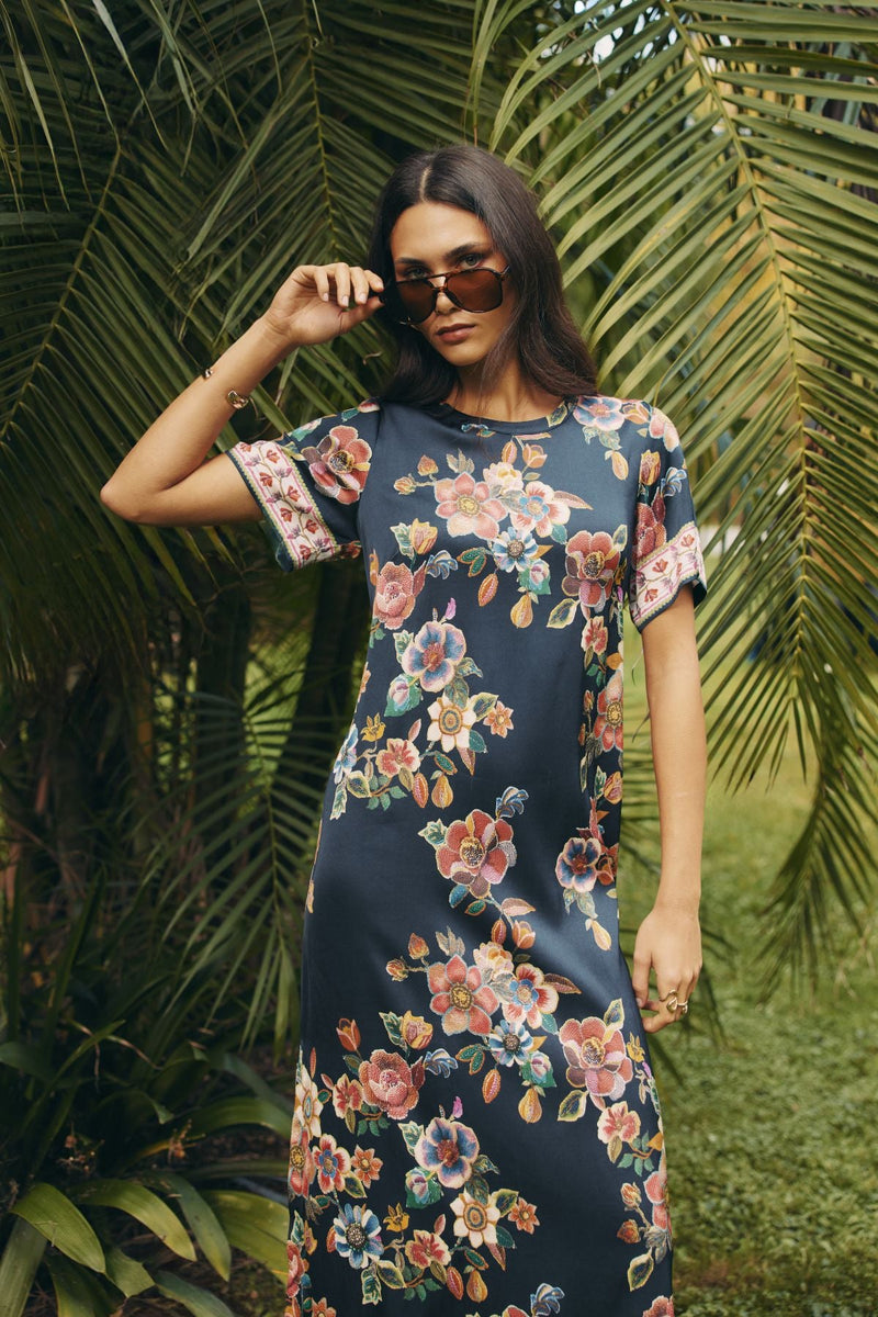 Mystic Rose dress Indigo multi