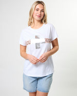 Classic Tee White silver crossing