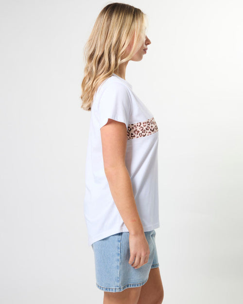 Classic Tee White silver crossing