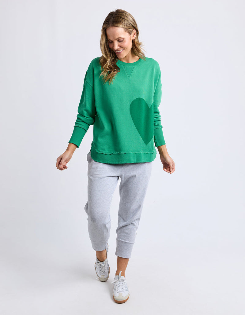 One heart crew Pine green