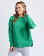 One heart crew Pine green