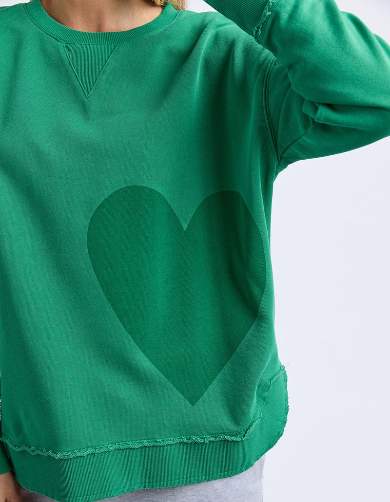 One heart crew Pine green