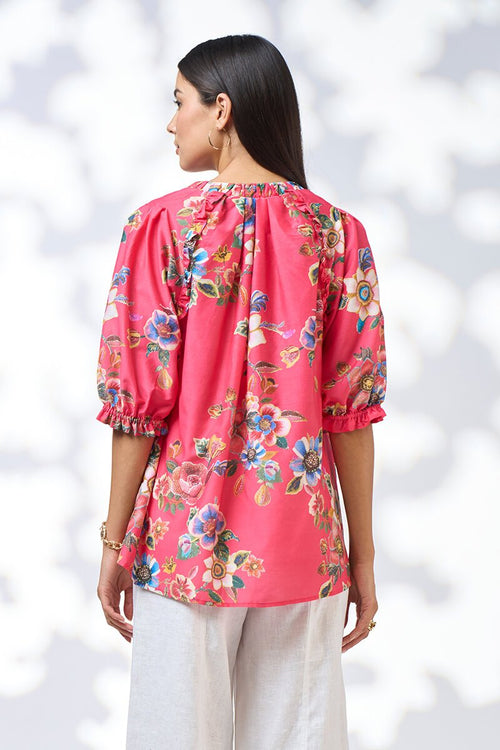 Zinnia top rouge multi