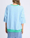 Maize stripe ringer sweat blue