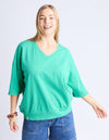 Maize vee neck tee gumdrop green