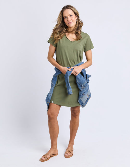 Pima vee dress clover