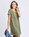 Pima vee dress clover