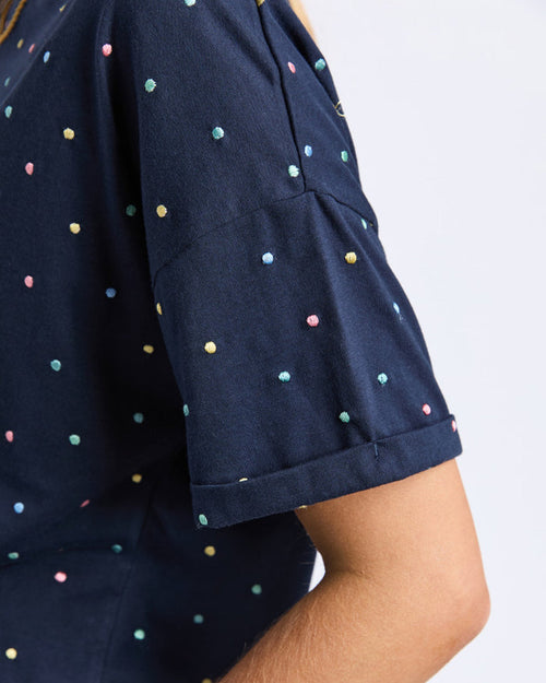 Festive spot tee navy