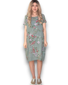 Jungle dress sage lingonberry