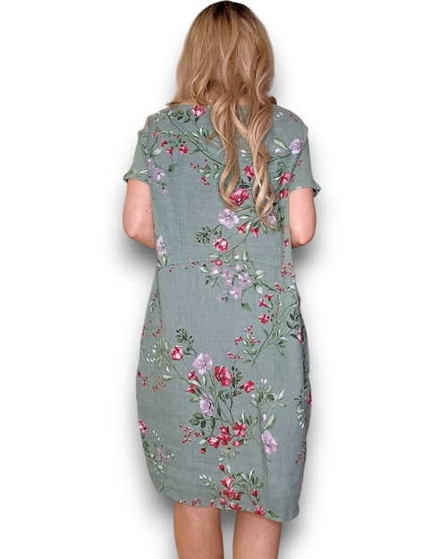 Jungle dress sage lingonberry
