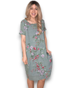 Jungle dress sage lingonberry