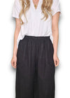 Barrel linen pants black