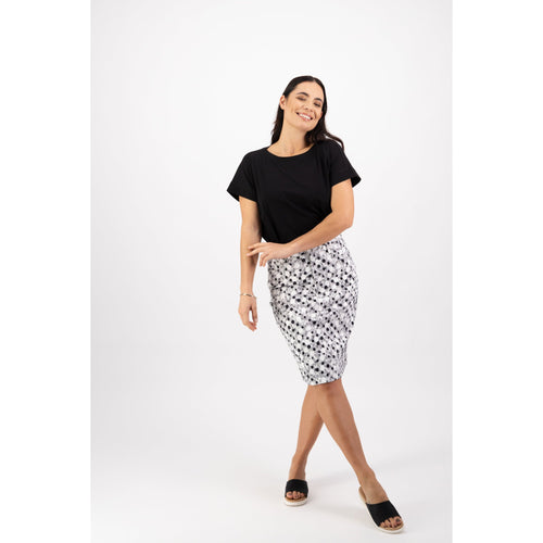 printed light weight skirt oreo - By Design Fashions