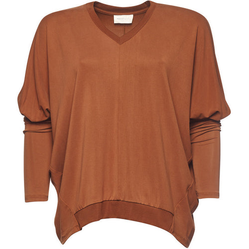 Lounge batwing top chocolate - By Design Fashions
