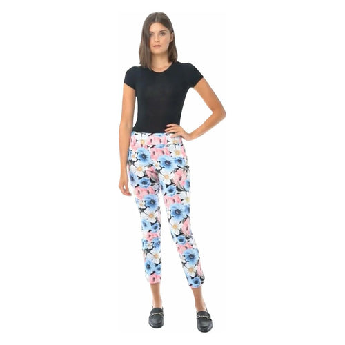 SPRING PRINT PETAL ANKLE PANT - By Design Fashions