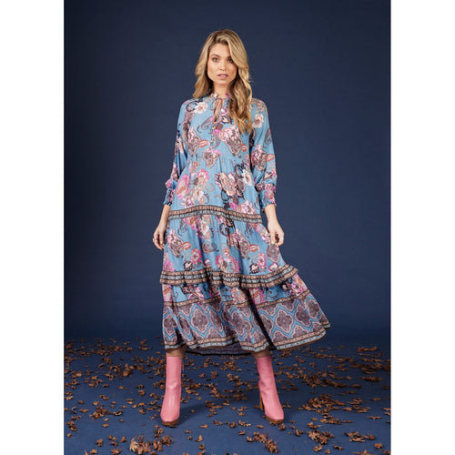 Aphrodite Midi Dress  Lake Multi print size 10 - By Design Fashions