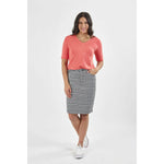 printed lightweight skirt with centre back vent - By Design Fashions