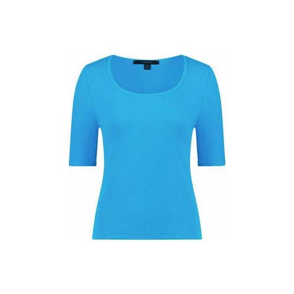 Dominic top Cove blue Velvet - By Design Fashions