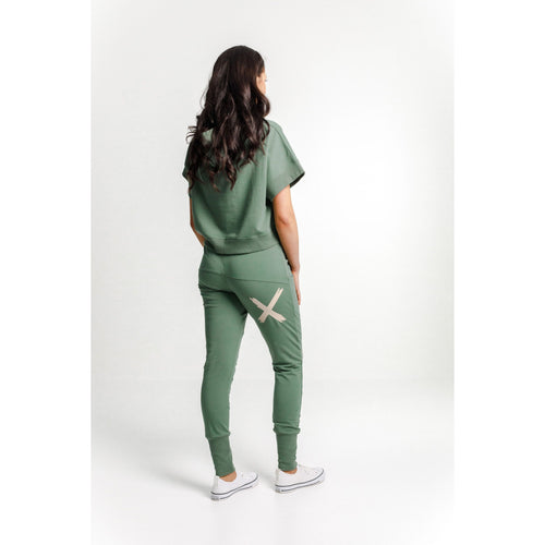Apartment pants Moss with coffee X - By Design Fashions