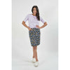 printed lightweight skirt with centre back vent - By Design Fashions