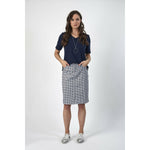 printed lightweight skirt with centre back vent - By Design Fashions