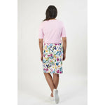 printed lightweight skirt with centre back vent - By Design Fashions