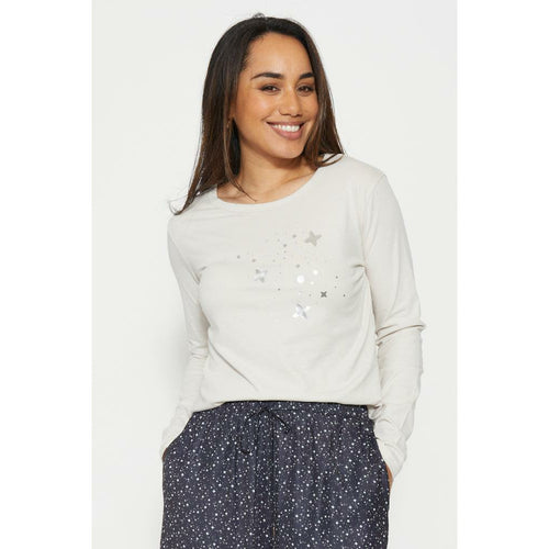 Sliver Stars Long Sleeve Tee - By Design Fashions