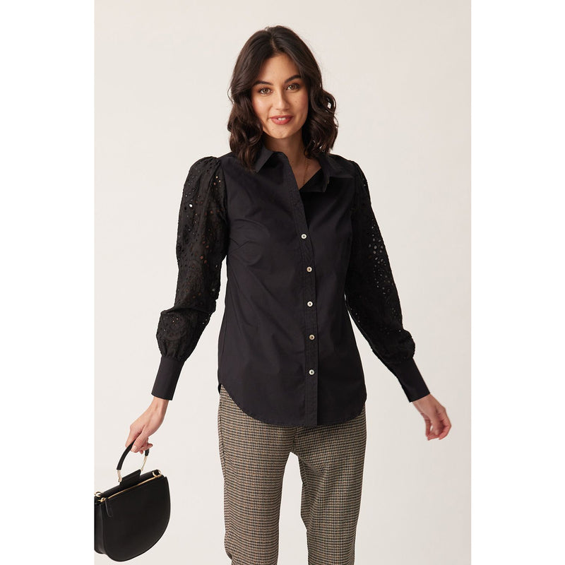 Tyra shirt black size 10 - By Design Fashions